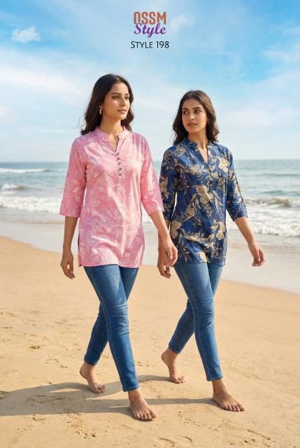 Ossm style 198 short top kurti readymde cotton wholesale